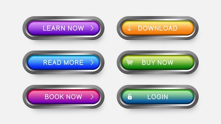 modern buttons for web design apps and games vector image