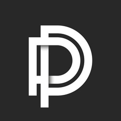 modern initials pp monogram logo with overlapping vector image