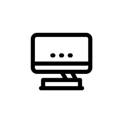 pc desktop icon computer component outline vector image
