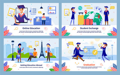 Student education opportunities banners set vector