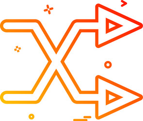 arrow direction intersecting right two icon design vector image