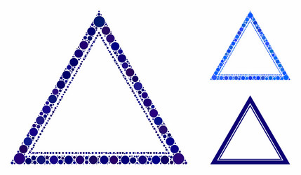 double triangle frame composition icon circles vector image