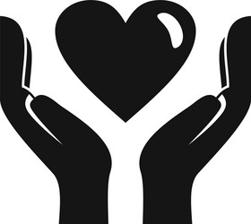 heart in hands icon simple style vector