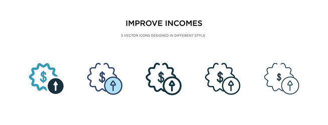 improve incomes icon in different style two vector image