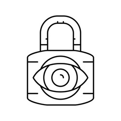 Private padlock line icon vector