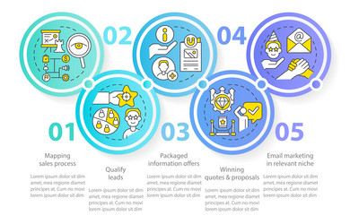 process of lead conversion circle infographic vector