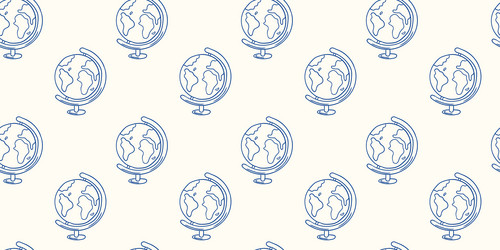 repeated pattern of globes a world vector image