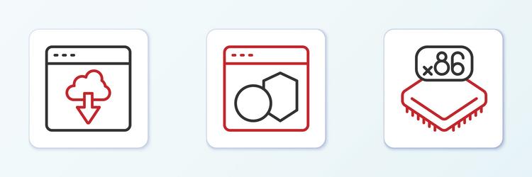 set line processor with microcircuits cpu cloud vector image