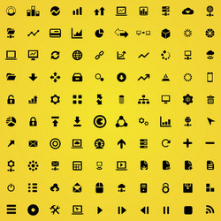 100 big data database icons vector image