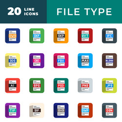 a set of file format icons ideal vector image