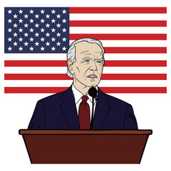 Biden Speech - USA Flag Vector Image