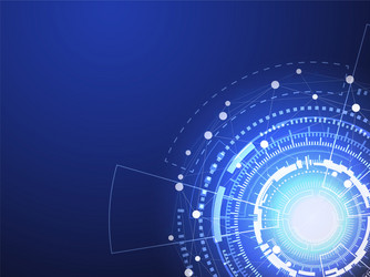blue technology circle and computer science vector image