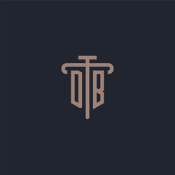 db initial logo monogram with pillar icon design vector image