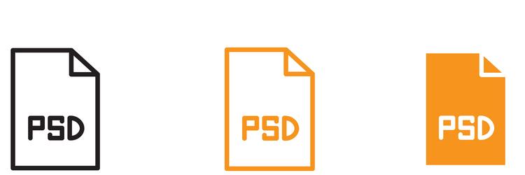 editable psd file format icon for design vector image
