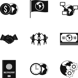 global communication icon set simple style vector image
