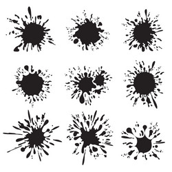 Ink Splash Set - Paint Splatters vector image