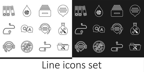 set line folder service bioengineering drawer vector image
