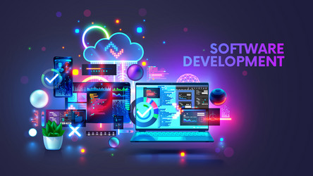 software development coding process concept vector image