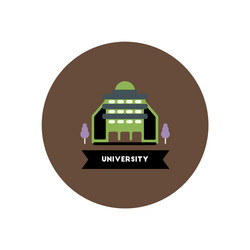 stylish icon in color circle building university vector image