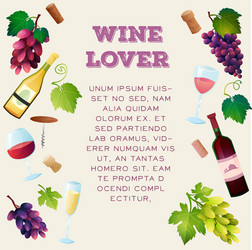 Watercolor wine design elements Royalty Free Vector Image