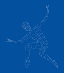 Wireframe ballerina in dance pose vector