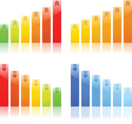 Bar Graphs with Arrows - Charts & Graphs vector image