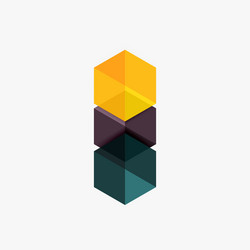 empty blank hexagon layout geometric template vector image