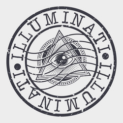 Illuminati Eye Stamp - Vintage Style Vector Image