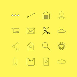 interface linear icon set simple outline icons vector image