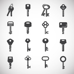 key icons set on background for graphic and web vector image