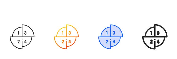 pie chart iconthin linear gradient blue stroke vector image