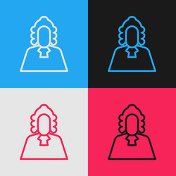 pop art line judge icon isolated on color vector image