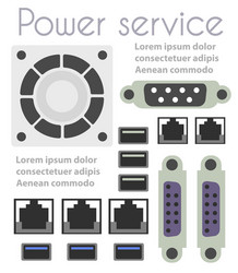 set of computer parts vector image
