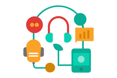 communication flat on white background Vector Image