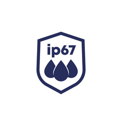 Ip67 standard waterproof icon with a shield vector