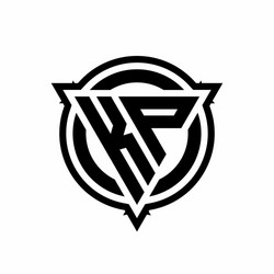 kp logo with triangle shape and circle vector image