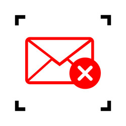 Mail sign with cacel mark Royalty Free Vector Image