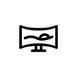 monitor icon computer component outline vector image
