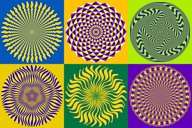 set of different circular striped patterns vector image