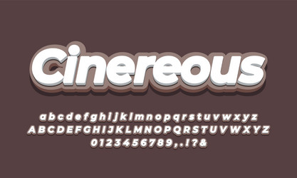 soft brown color 3d text effect vector image