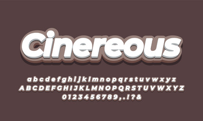 Soft brown color 3d text effect vector