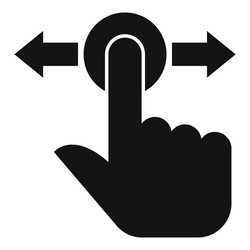 touch gesture icon for drag or swipe vector image
