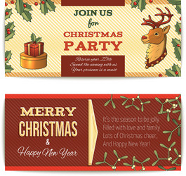 christmas banners horizontal vector