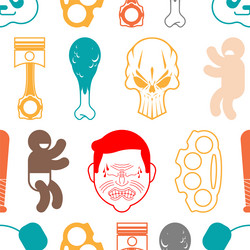 multi pattern seamless piston and mammoth vector image