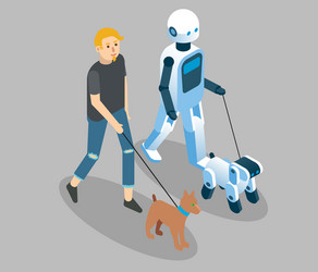 robots concept isometric vector image