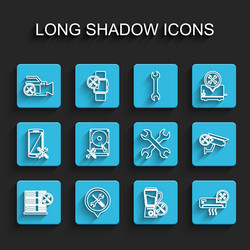 set line database server service location video vector image