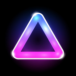 triangle shape led lamp neon color frame vector