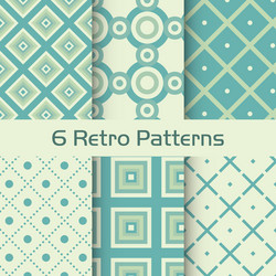 6 retro patterns set vector image