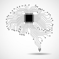 abstract technological brain cpu vector image