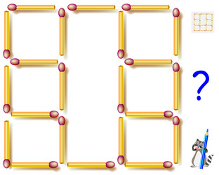 add one matchstick to make ten squares logic vector image